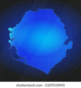 Map of Sierra Leone in blue color. Template for website, annual report, news, infographics. Vector Illustration 