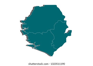 Map of Sierra leone - Blue Geometric Rumpled Triangular , Polygonal Design For Your . map - blue geometric rumpled triangular low poly style gradient graphic background, Vector illustration eps 10. - 