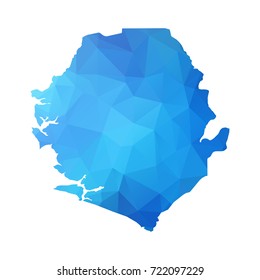 Map of Sierra leone - Blue Geometric Rumpled Triangular , Polygonal Design For Your . Vector illustration eps 10.