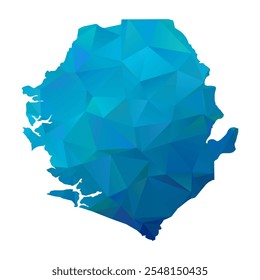 Map of Sierra Leone - Blue Polygonal Design For Your. Vector illustration eps 10.