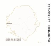 Map of Sierra Leone with border, cities and capital Freetown. Each city has separately for your design. Vector Illustration