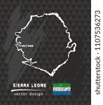 Map of Sierra Leone, Chalk sketch vector illustration
