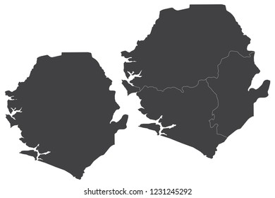 Map - Sierra leone Couple Set , Map of Sierra leone,Vector illustration eps 10.