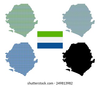 Map Sierra Leone different species on a white background 