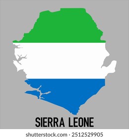 Karte von Sierra Leone mit Flagge, Vektorgrafik