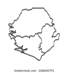 Map of Sierra Leone - High detailed on white background. Abstract design vector illustration eps 10.
