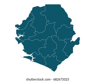 Map of Sierra Leone - High detailed on white background. Abstract design vector illustration eps 10.