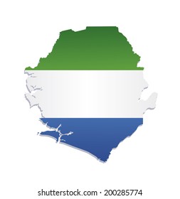 map of sierra leone with the image of the national flag