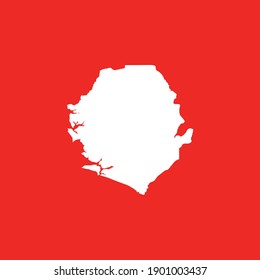 Map of Sierra Leone isolated on red background, Vector Illustration EPS 10