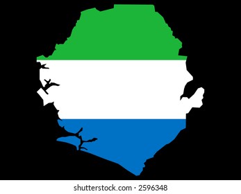 Map Sierra Leone Sierra Leonean Flag Stock Vector (Royalty Free ...