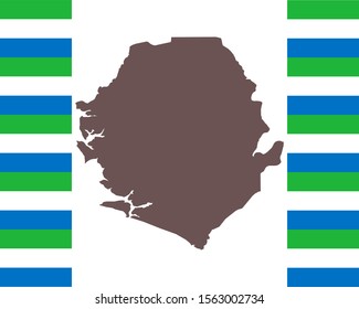 Map of Sierra Leone on background with flag