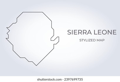 Map of Sierra Leone in a stylized minimalist style. Simple illustration of the country map.