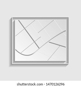 Map sign. Paper style icon. Illustration.