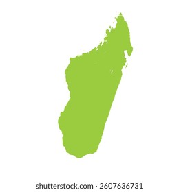 Map of Madagasсar, sign silhouette. World Map Globe. Vector Illustration isolated on white background. African continent.