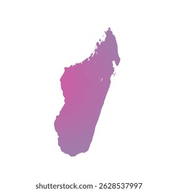 Map of Madagasсar, sign silhouette. World Map Globe. Vector Illustration isolated on white background. African continent.