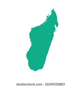 Mapa de Madagascarсar, silhueta de sinais. World Map Globe (em inglês). Ilustração de vetor isolada em fundo branco. continente africano.