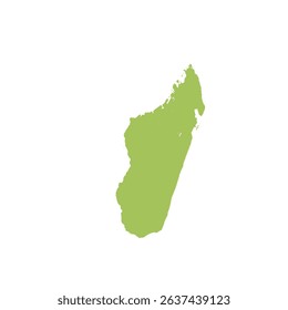 Map of Madagasсar, sign silhouette. World Map Globe. Vector Illustration isolated on white background. African continent.