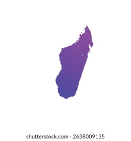 Map of Madagasсar, sign silhouette. World Map Globe. Vector Illustration isolated on white background. African continent.