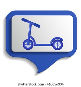 Map sign of urban transport icon in cartoon style isolated on white background. Kick scooter