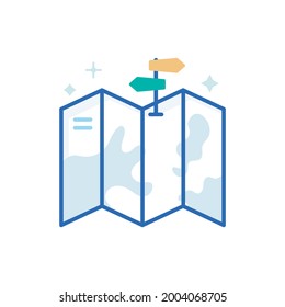 Map Signpost Vector Icon style illustration. EPS 10 File