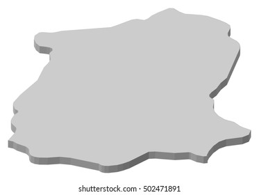 Map - Sikkim (India) - 3D-Illustration