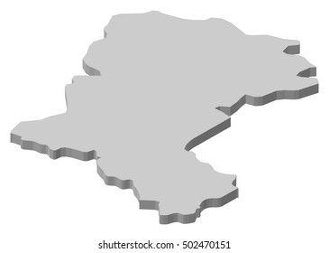 Map - Silesian (Poland) - 3D-Illustration