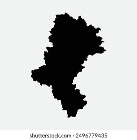 Map of Silesian - Poland outline silhouette graphic element Illustration template design
