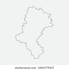 Map of Silesian - Poland outline silhouette graphic element Illustration template design
