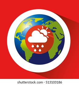 map with silhouette cloud rain sun weather graphic vector illustration eps 10