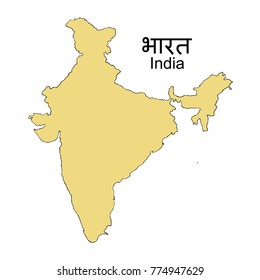 map of the silhouette  india.  vector illustration