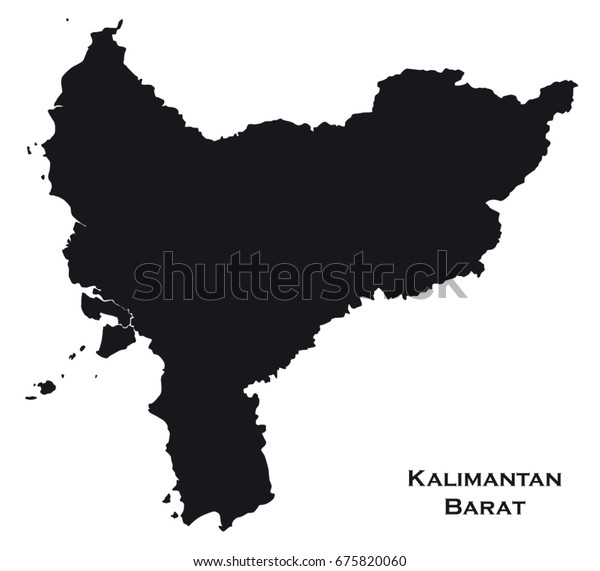 Map Silhouette Indonesian Region Kalimantan Barat Stock Vector (Royalty ...