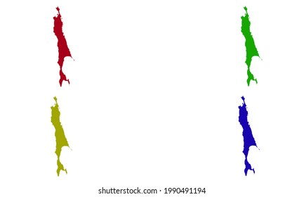 map silhouette of Sakhalin in Russia