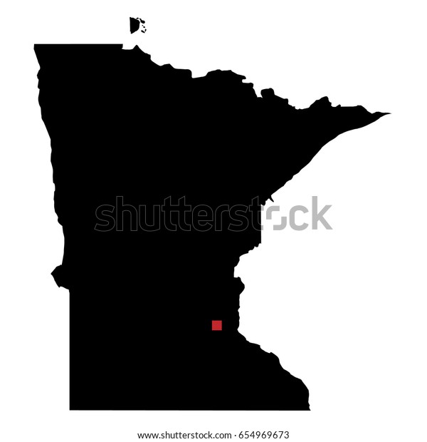 Map Silhouette State Minnesota Capital City Stock Vector Royalty