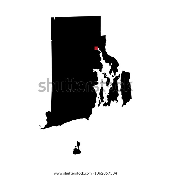 Map Silhouette State Rhode Island Capital Stock Vector (Royalty Free ...