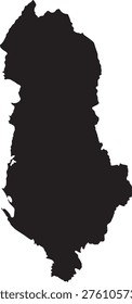 Map silhouette of an unspecified region on white background