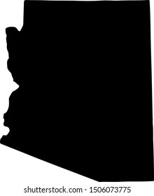 Map silhouette of US State of Arizona Vector illustration