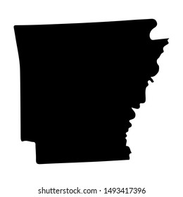 Map silhouette of the U.S. state of Arkansas .Vector illustration