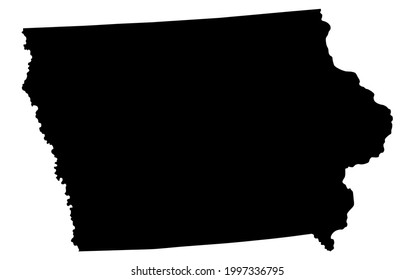 Map silhouette of the U.S. state of Iowa Vector