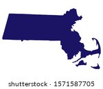 Map silhouette of the U.S. state of Massachusetts Vector