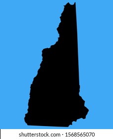 Map silhouette of the U.S. state of New Hampshire Vector