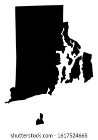 Map Silhouette US State Rhode Island Vector illustration Eps 10