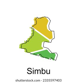 Mapa de la plantilla de diseño del vector de ilustraciones vectoriales detalladas de Simbu, adecuado para su empresa