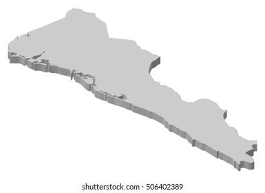 Map - Sinaloa (Mexico) - 3D-Illustration