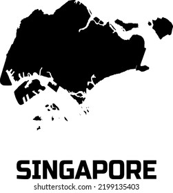Map of Singapore in black with the caption "Singapore".