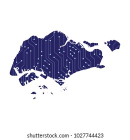 Map of Singapore, High detailed blue vector map - Singapore, singapore map - blue pastel graphic background . Vector illustration eps 10.