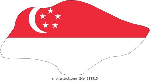 Map of Singapore icon vector