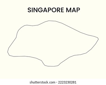 Map of Singapore, Outline Map Singapore vector Illustration, Map of Singapore with an outline. Singapore map.