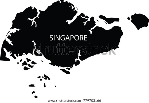 Map Singapore Vector Black On White Stock Vector (Royalty Free ...