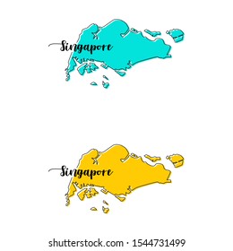Map of Singapore Vector Design Template.