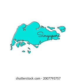 Karte von Singapore Vector Illustration Design Template.